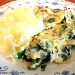 Tortilla o torta de huevo con espinacas